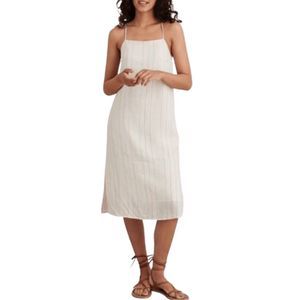 Alex Mill Linen White Stripe Midi Dress